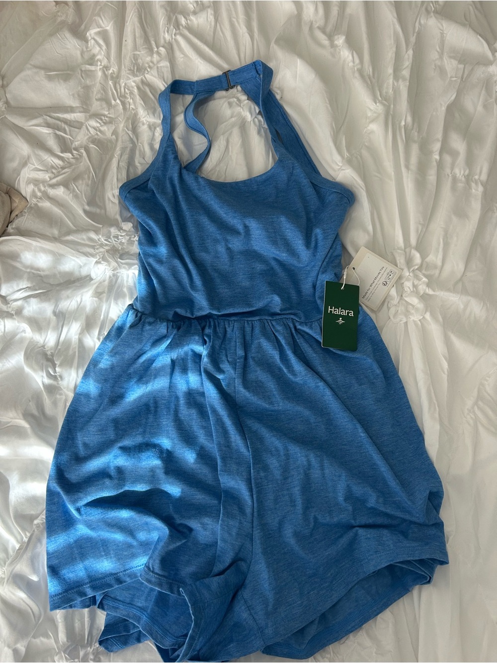 HALARA Blue Sleeveless Active Romper with Racerback NWT
